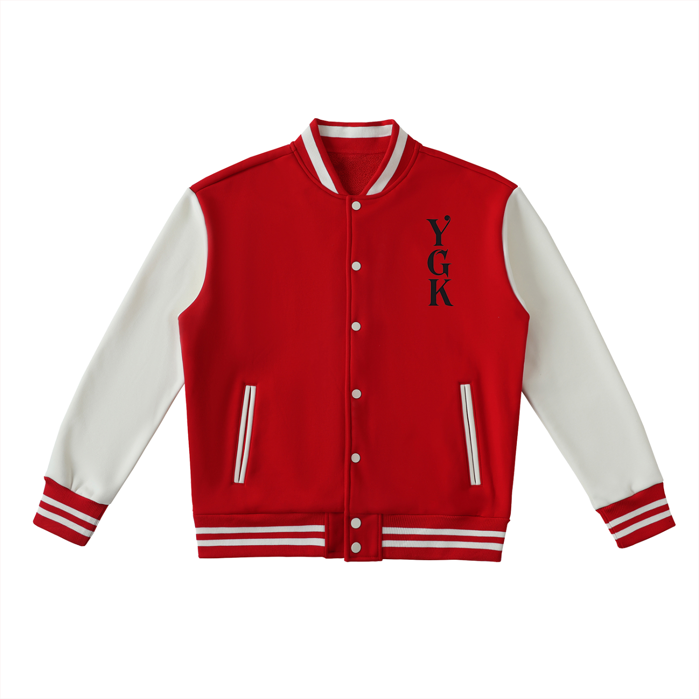 Two-Tone Fleeced Varsity Jacket