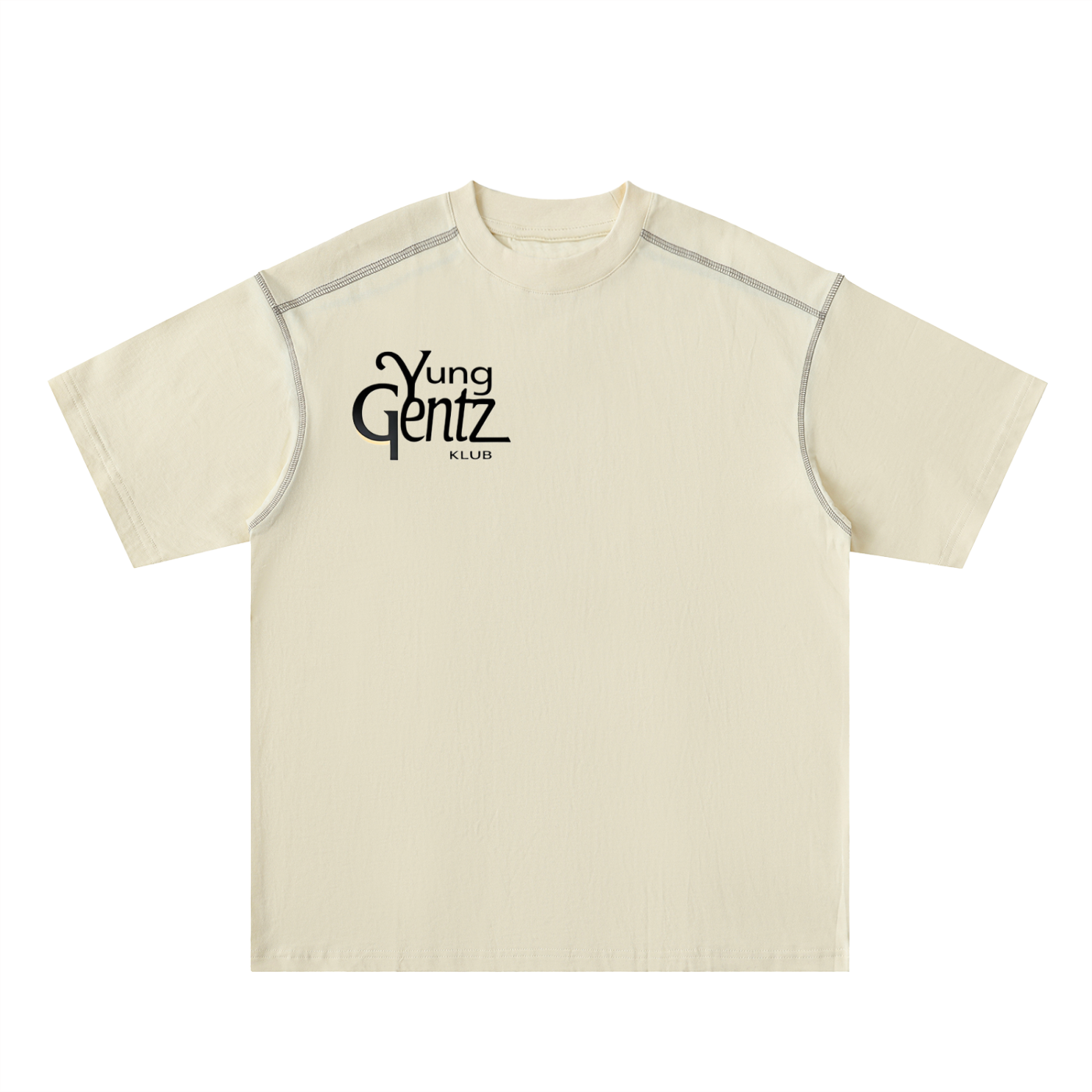 Oversized Contrast-Stitched Cotton Tee