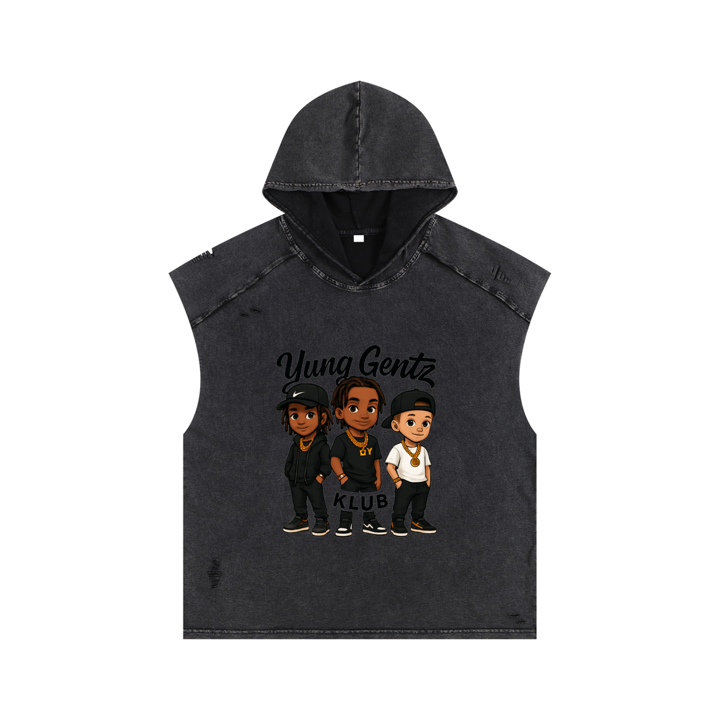 Snow Washed Boxy Hooded Tank Top